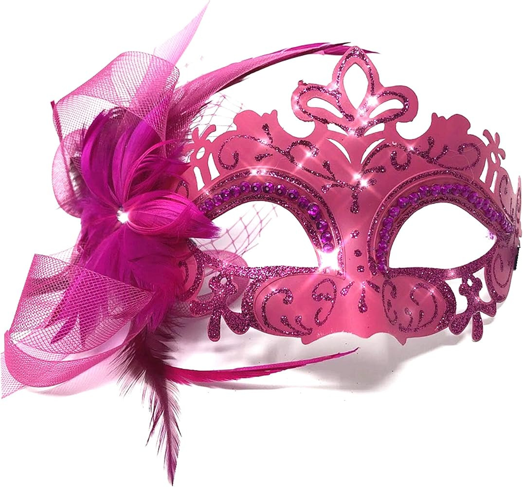STORM BUY ] Lady/Women/Girls Costume Mask Feather Masquerade Mask Halloween Mardi Gras Cosplay Party | Amazon (US)
