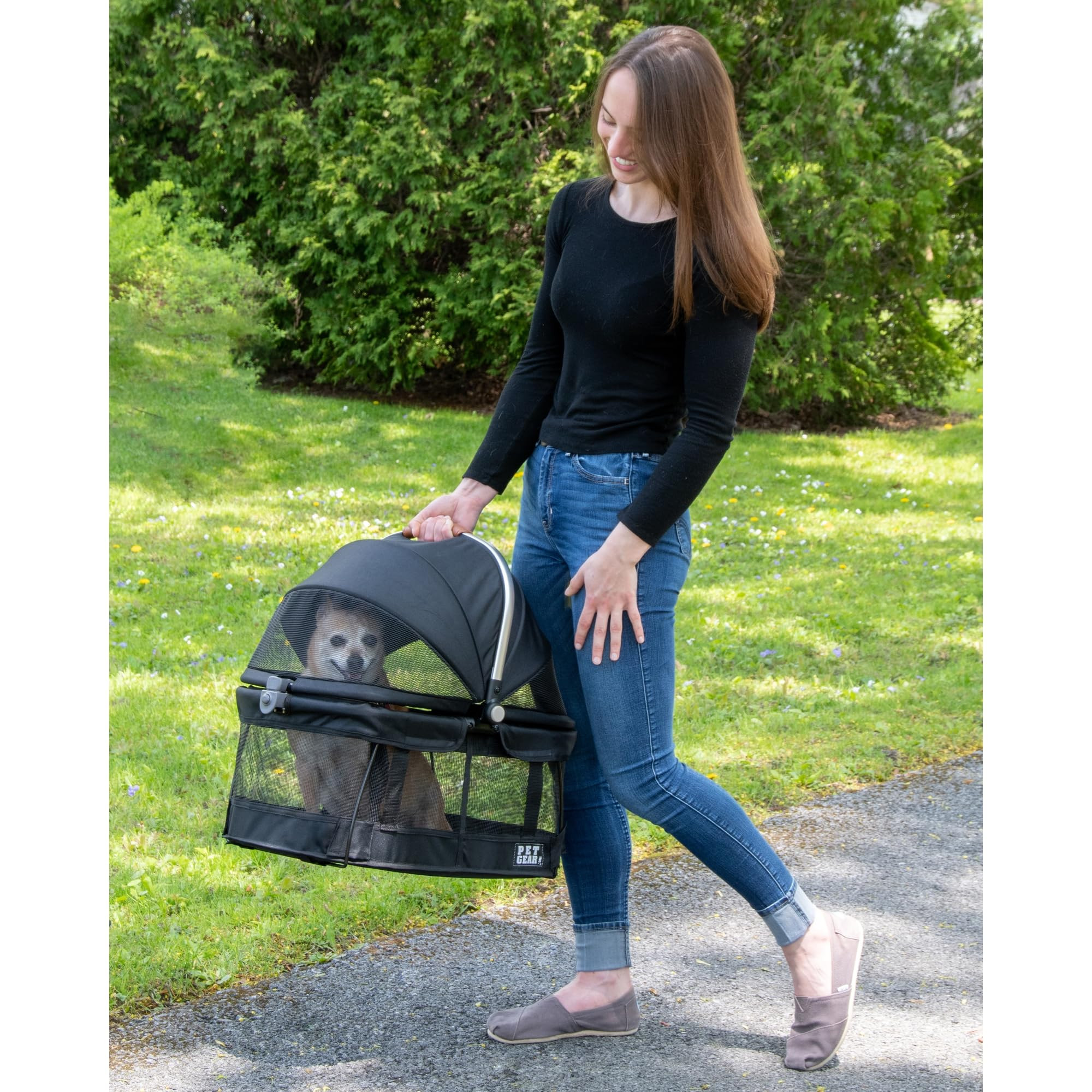 Pet Gear No-Zip View 360 Pet Safety Carrier & Car Seat for Small Dogs & Cats Push Button Entry, V... | Amazon (US)