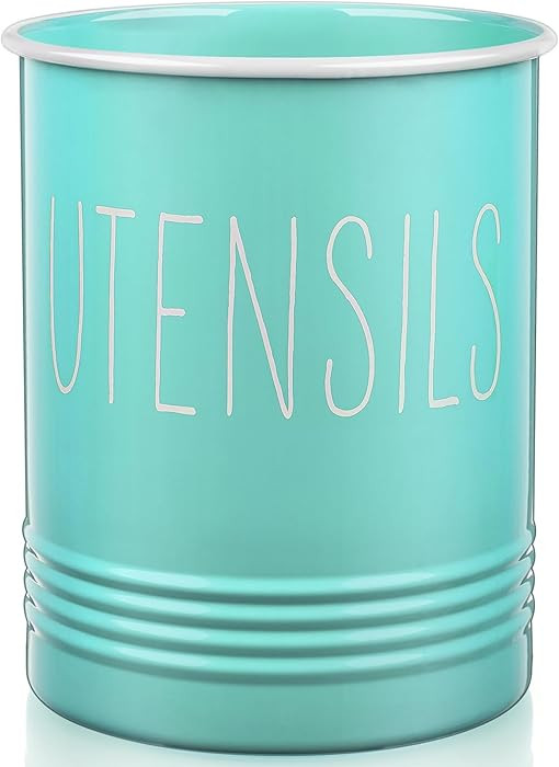 Bivvclaz Teal Kitchen Utensil Holder, 6.7" Utensil Holder for Kitchen Counter, Cooking Utensil Cr... | Amazon (US)