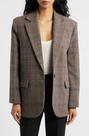 MANGO Roma One-Button Blazer in Brown at Nordstrom Rack, Size Medium | Nordstrom Rack