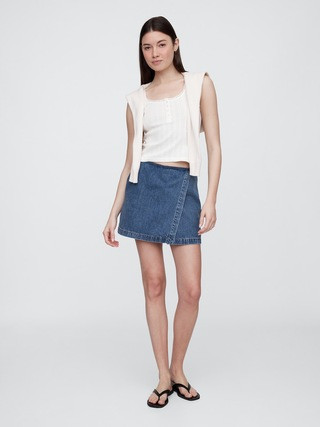 Denim Wrap Skort | Gap Factory