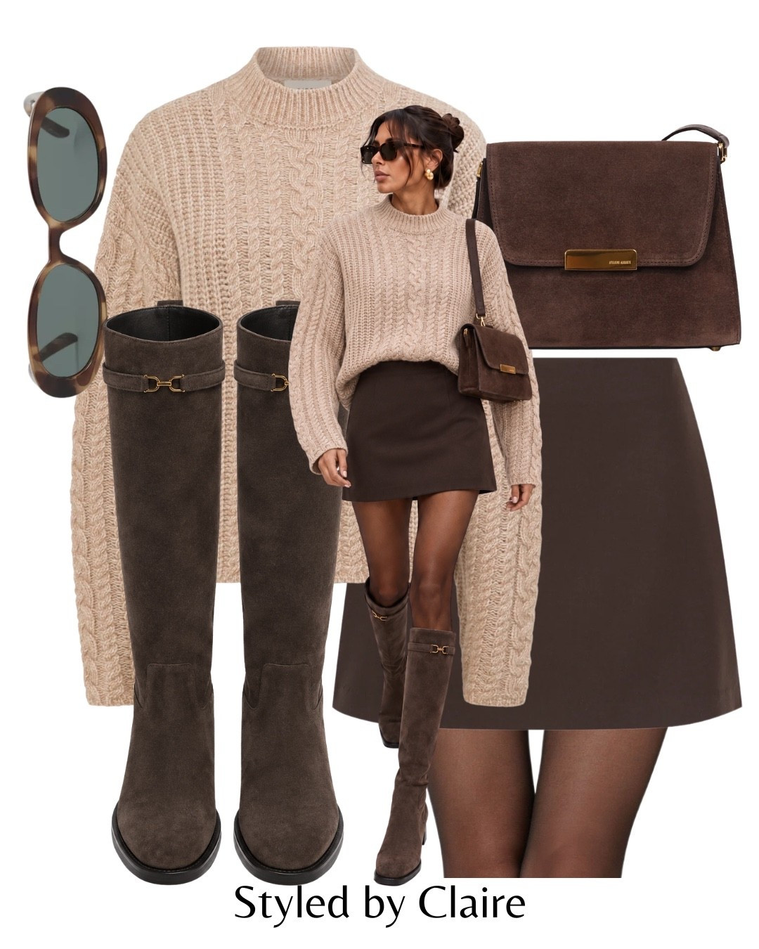 SKIRTS & KNITS🍂
Tags: cable knit jumper dissh skort skirt chocolate brown suede knee high boots Massimo Dutti flap bag fashion autumn transitional inspo outfit ideas chic women’s style capsule wardrobe

#LTKautumn #LTKshoes #LTKstyletip