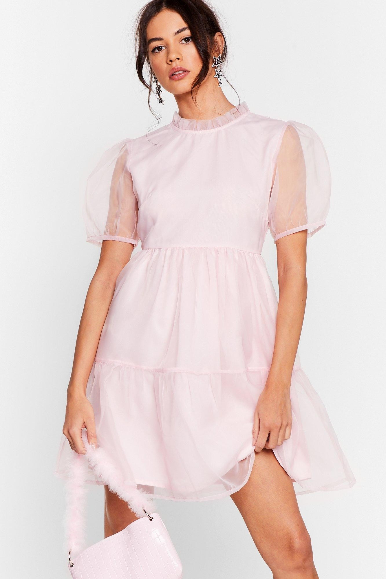 Womens We Sheer What Your Sayin' Organza Mini Dress - Baby Pink | NastyGal (US & CA)