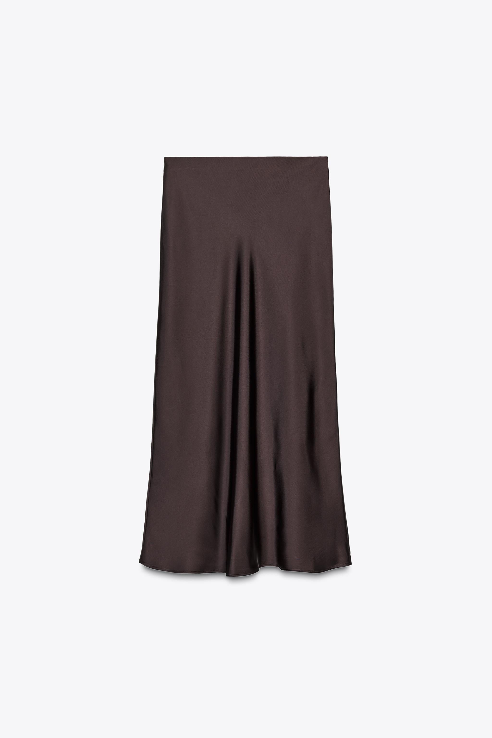 SATIN EFFECT MIDI SKIRT | Zara US