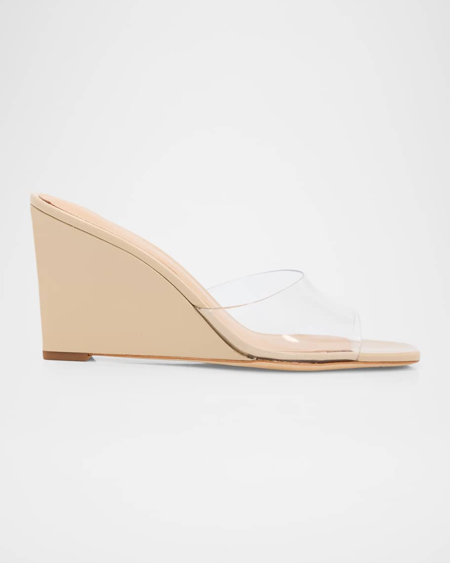 85mm Asha PVC Wedge Sandals | Neiman Marcus