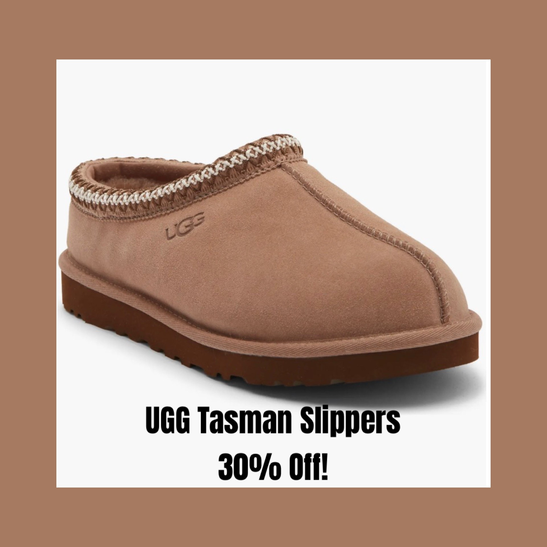 AMAZING deal at Nordstrom Rack today!!! They JUST added a flash sale on the incredibly popular UGG Tasman Slippers, and sizes are still fully stocked! 30% Off in the most popular color way is so rare 🙌🏻 These are men’s sizing, and UGGs convert down 2 sizes for women, so if you’re an 8 in Women’s, you’re a 6 in Men’s.