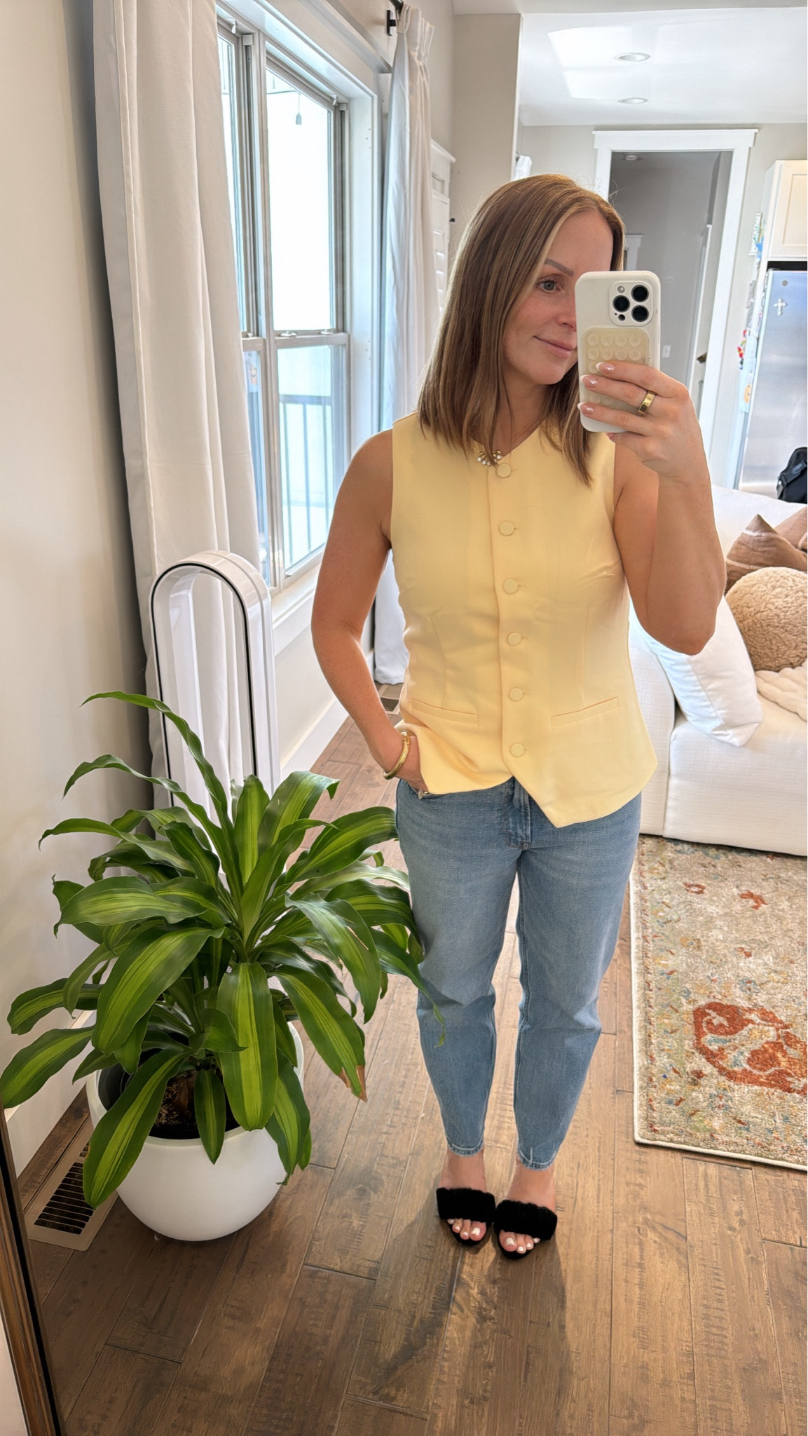 Yellow day at school! I helped with birdies yellow party. 💛💛💛 size 26 jeans and size small vest— true to size and the black  heels are so fun 

Vest, jeans, black heels

#LTKSeasonal #LTKStyleTip #LTKSaleAlert
