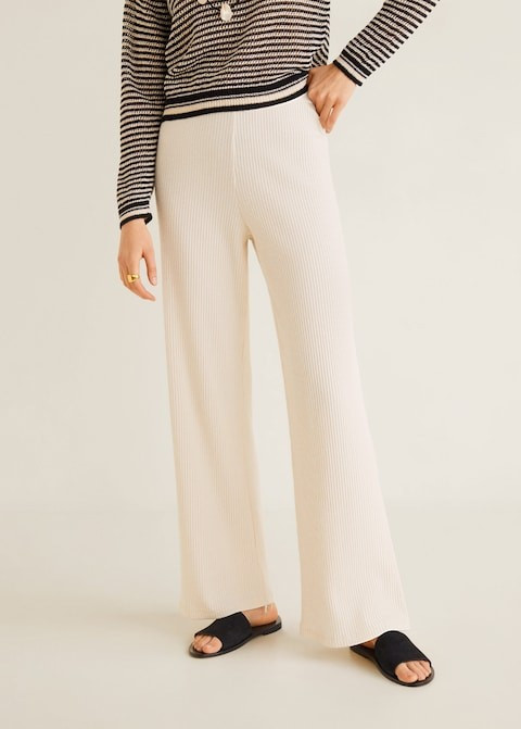 Ribbed pants | MANGO (US)