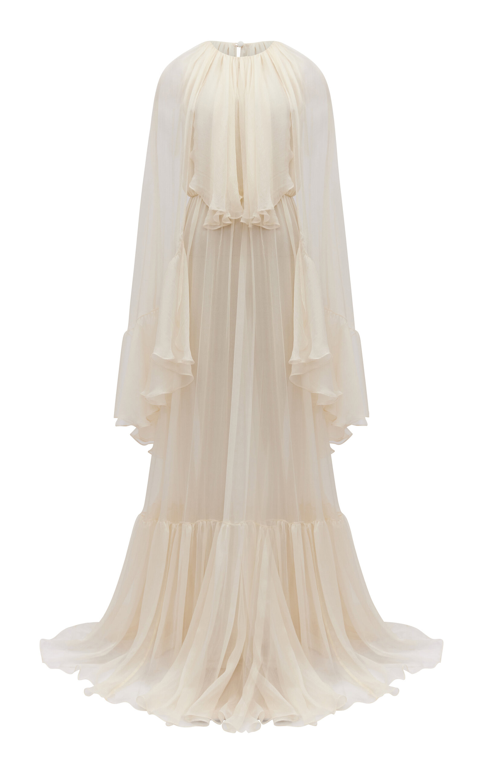 Pieris Silk-Georgette Capelet Gown | Moda Operandi (Global)