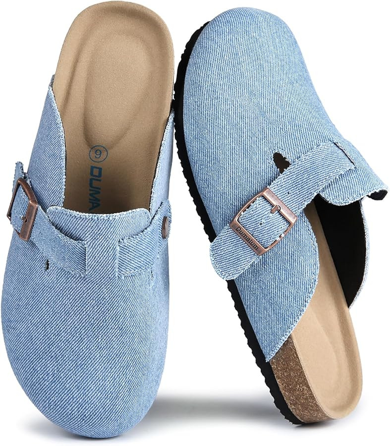 Dumalum Suede Clogs for Women & Men - Comfort Cork Footbed with Arch Support - Adjustable Buckle ... | Amazon (US)