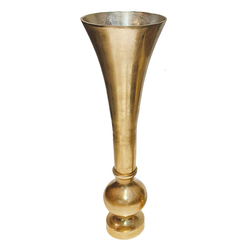 Gold Trumpet Vase, 32" | At Home