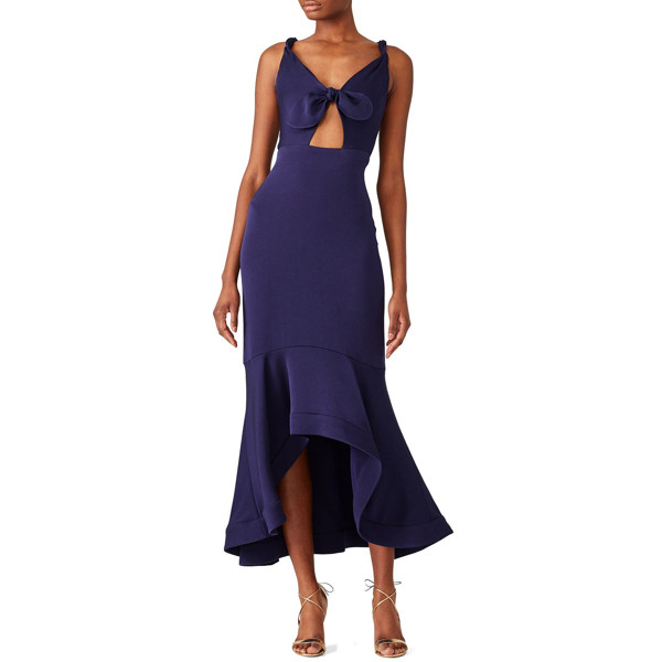 Shoshanna Ibiza High Low Gown blue | Rent the Runway