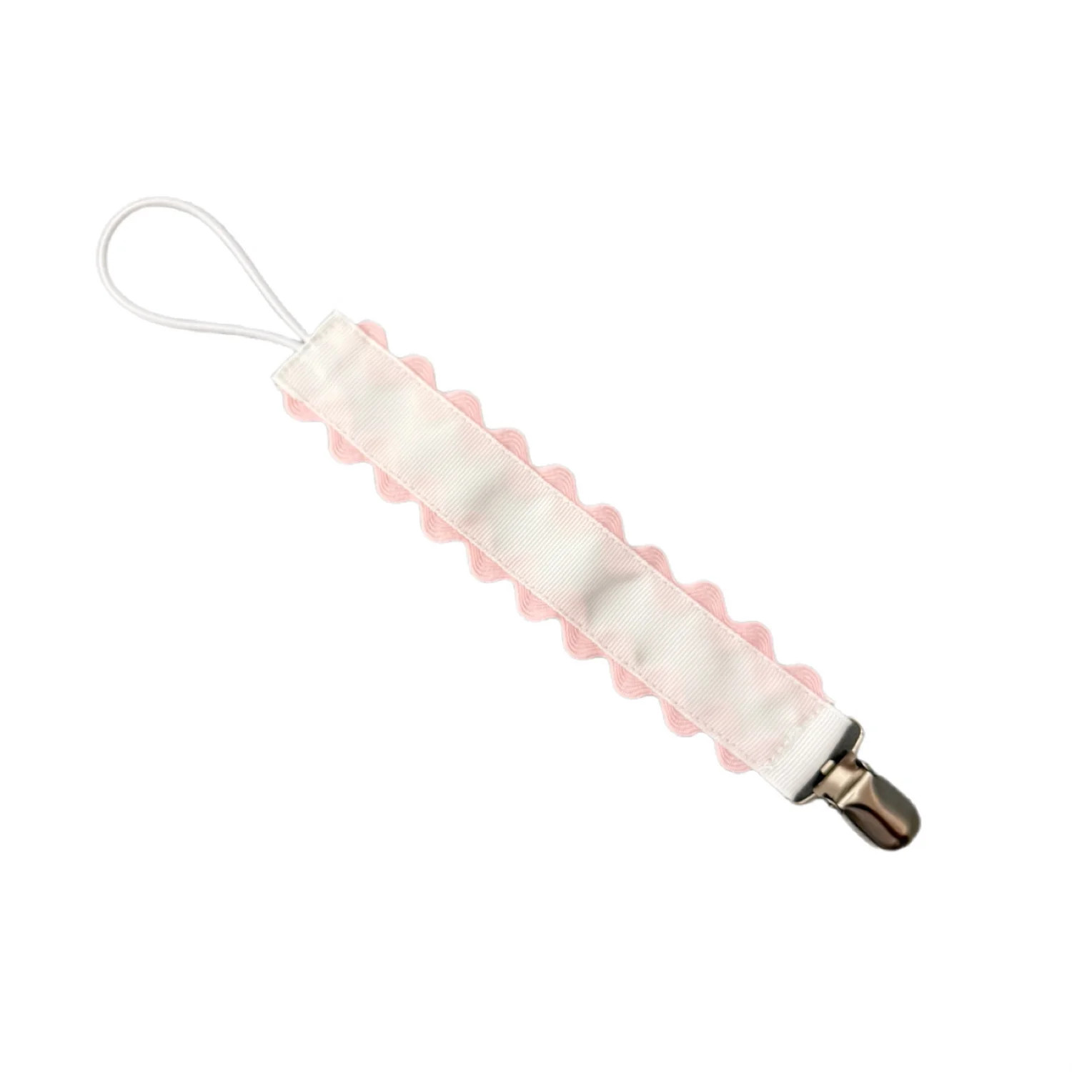 Paci Clip - Hampton James White with Pink | Hampton James Clothing