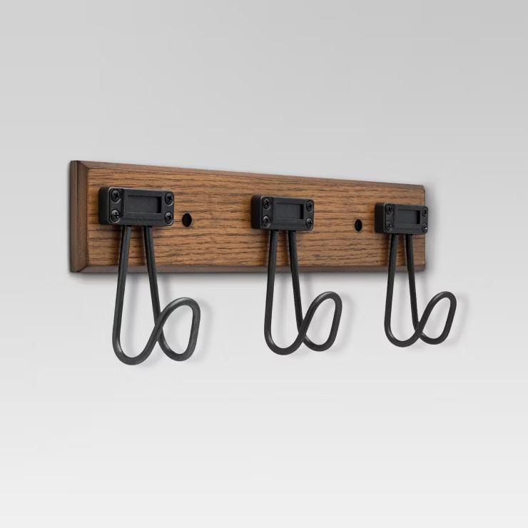 Label Hook Rack - Walnut & Soft iron - Threshold™ | Target