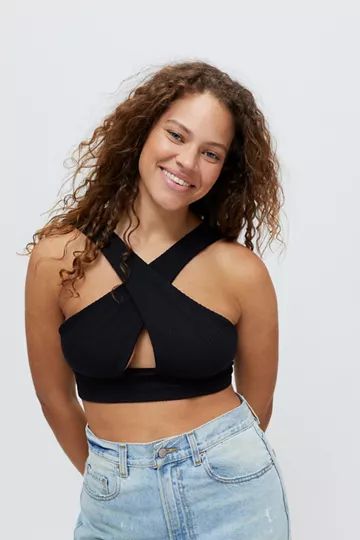 UO Boiling Point Cross-Front Cropped Top | Urban Outfitters (US and RoW)