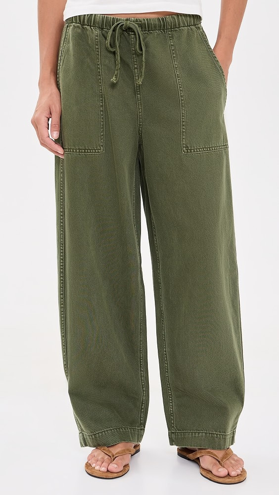 Pull-On Barrel-Leg Utility Pants in Airy Denim | Shopbop