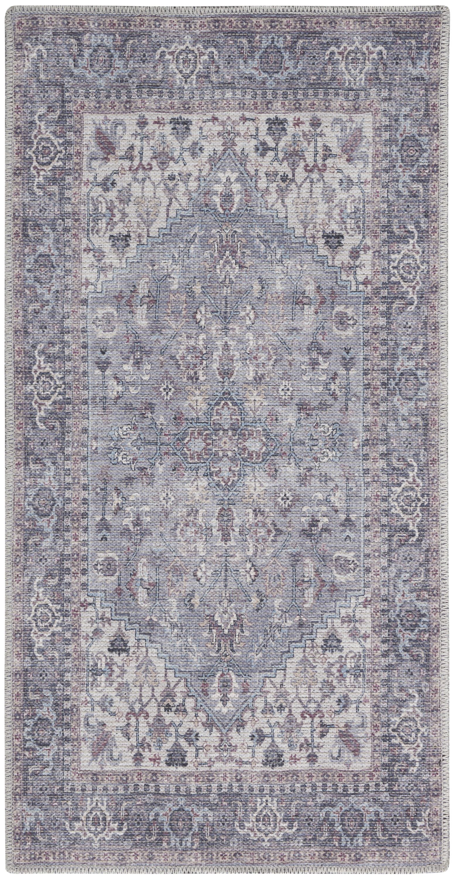 Nicole Curtis Machine Washable Traditional Boho Grey Area Rug - Walmart.com | Walmart (US)