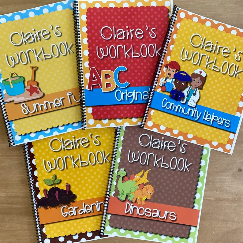 Personalized Toddler Workbooks With Preschool Activity Worksheets, Alphabet & Number Practice for... | Etsy (US)