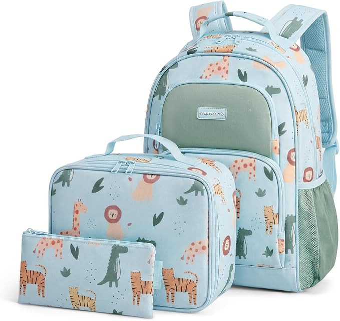 mommore Kids Backpack Set Kindergarten School Bookbag for Boys Girls 4-8 | Preschool Elementary B... | Amazon (US)