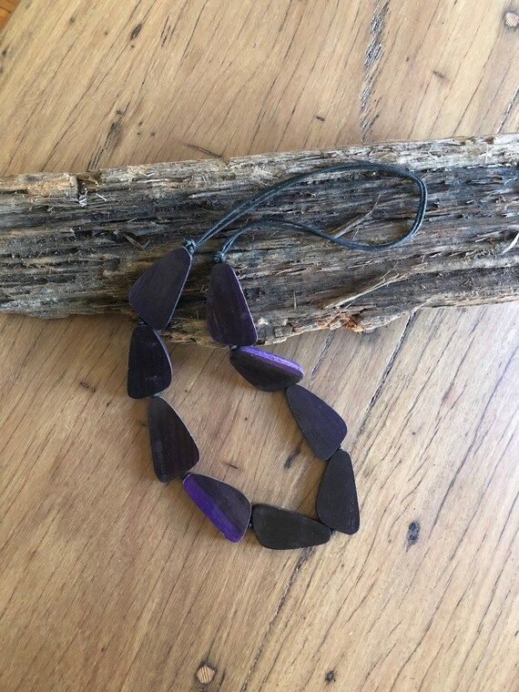 Purple Handmade Wooden Necklace | Etsy | Etsy (AU)