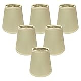 Royal Designs Round Clip on Chandelier Lamp Shade, Burgundy Stripe, 3"" x 5"" x 4.5""", Eggshell 6in | Amazon (US)