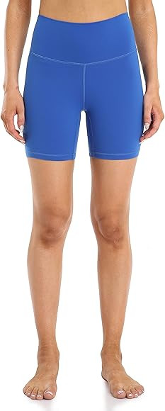 YUNOGA Women's High Waisted Yoga Short 6" Inseam Workout Athletic Biker Shorts | Amazon (US)