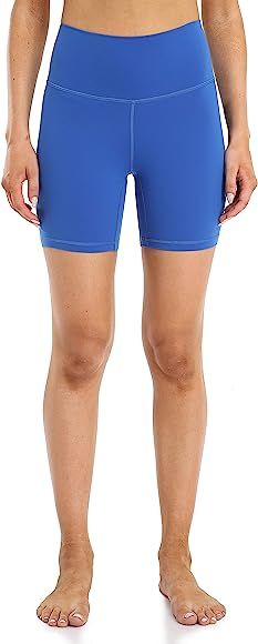 YUNOGA Women's High Waisted Yoga Short 6" Inseam Workout Athletic Biker Shorts | Amazon (US)