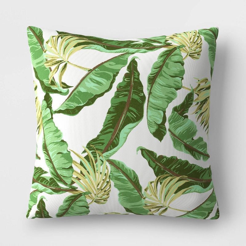 Printed Palmetto Outdoor Throw Pillow Green - Threshold™ | Target