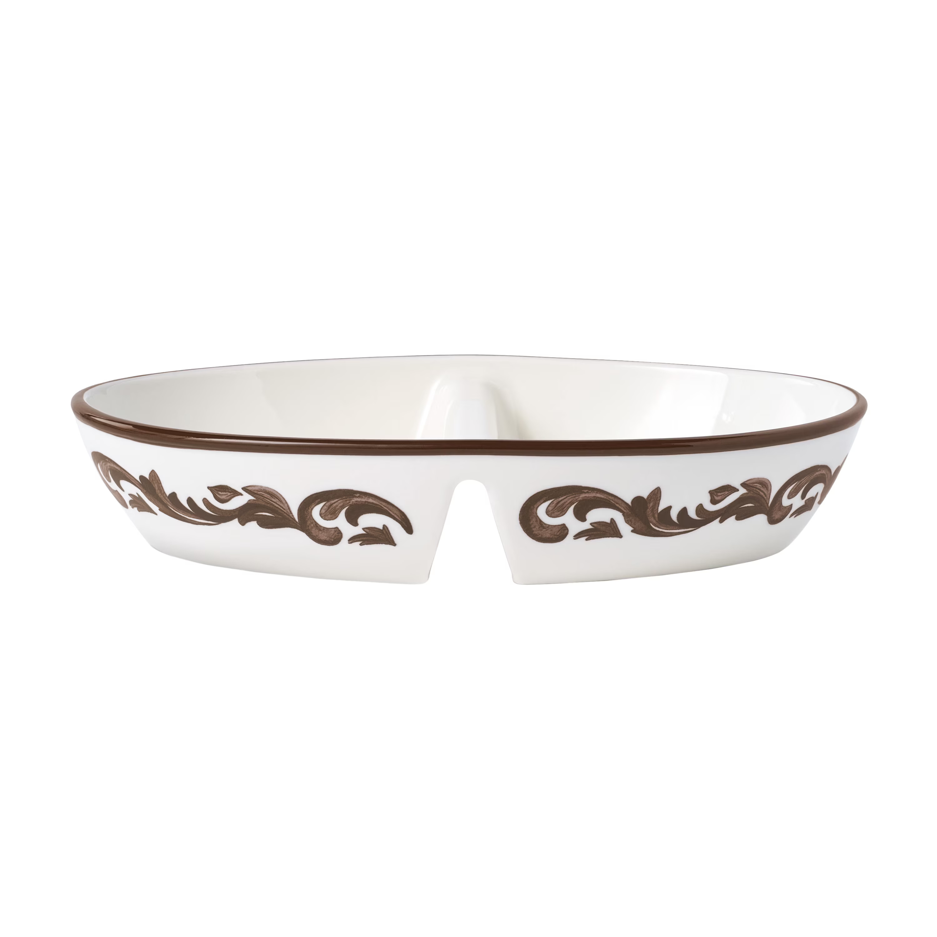 The Pioneer Woman Brown Audrey Oval Stoneware Divided Serve Platter | Walmart (US)