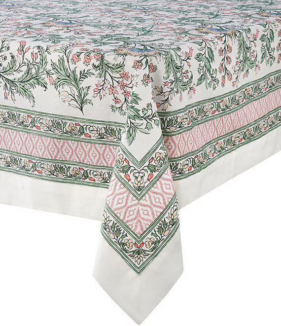 Norah Block Print Tablecloth | Dillard's