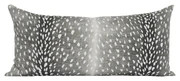 Charcoal Grey Antelope Fawn Deer Print Linen Pillow | Land of Pillows