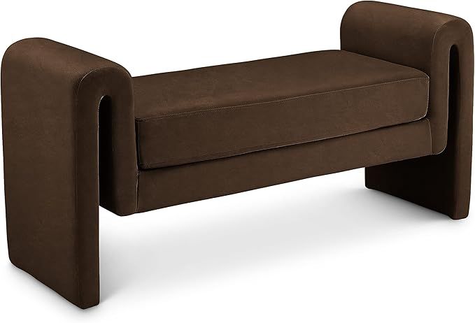 Meridian Furniture Stylus Collection Modern | Contemporary Upholstered Bench with Soft Velvet and... | Amazon (US)