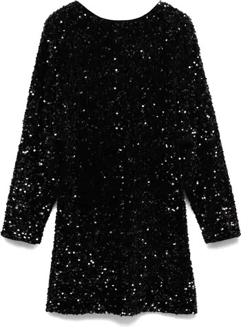 Sequin Long Sleeve Minidress | Nordstrom