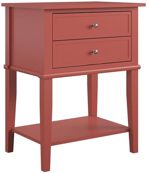 Ameriwood Home Franklin Accent Table with 2 Drawers, Terracotta | Amazon (US)