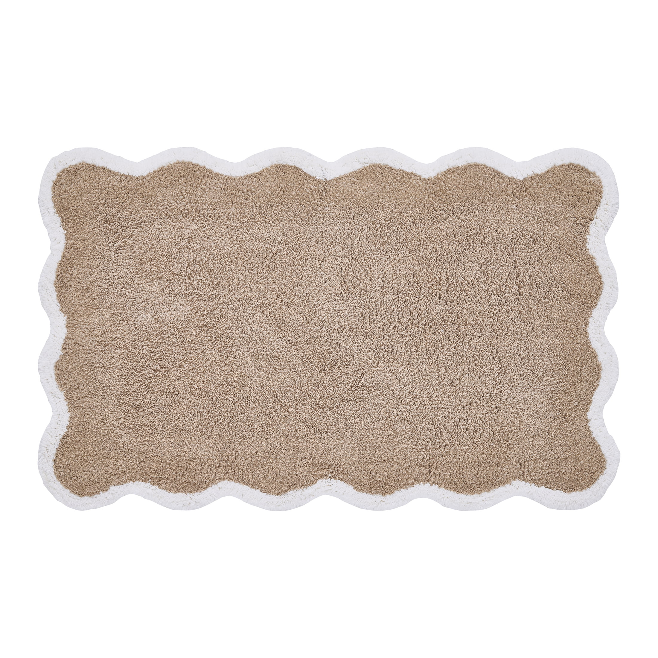 My Texas House Whitney Taupe Scallop Cotton Bath Rug, 20" x 32" | Walmart (US)