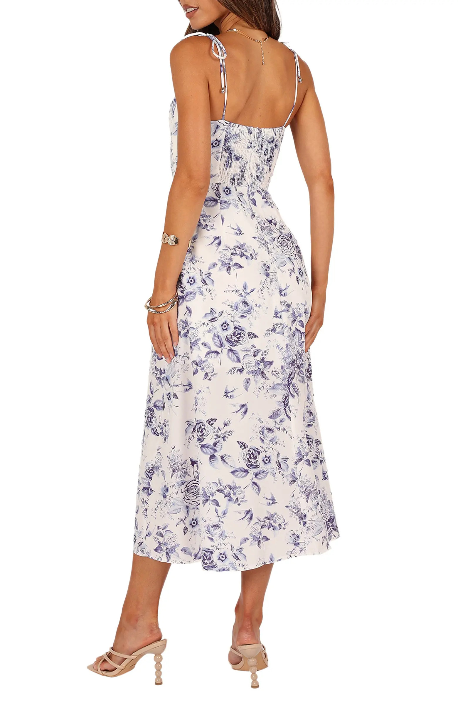 Azelia Floral Tie Strap Midi Dress | Nordstrom