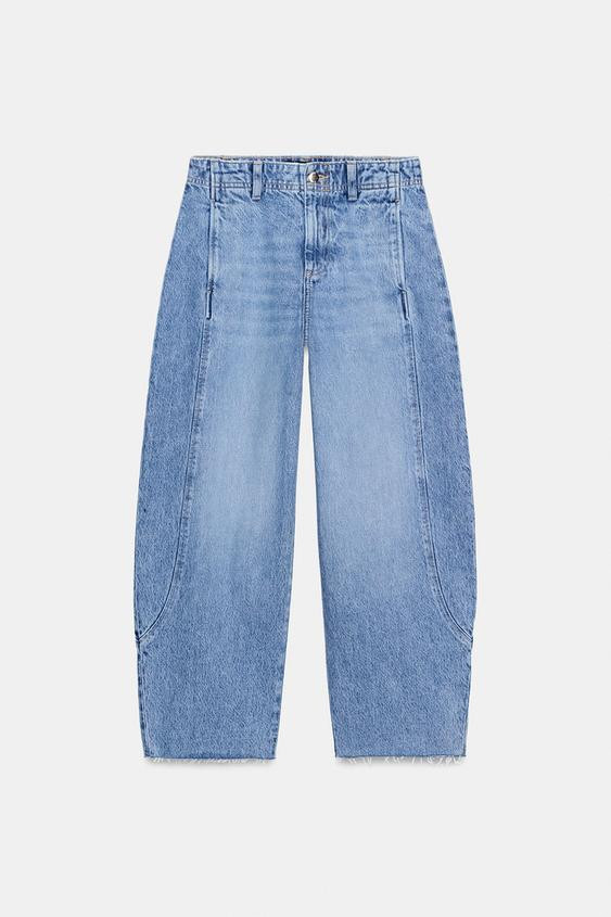 Z1975 HIGH WAISTED BARREL CROP SEAM JEANS | Zara Canada