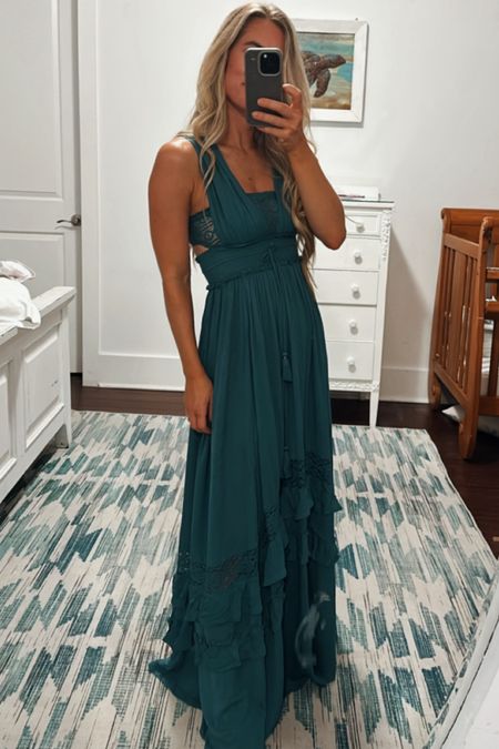 The prettiest green color for family pictures
Small in free people dress

#LTKSeasonal #LTKFamily #LTKWedding