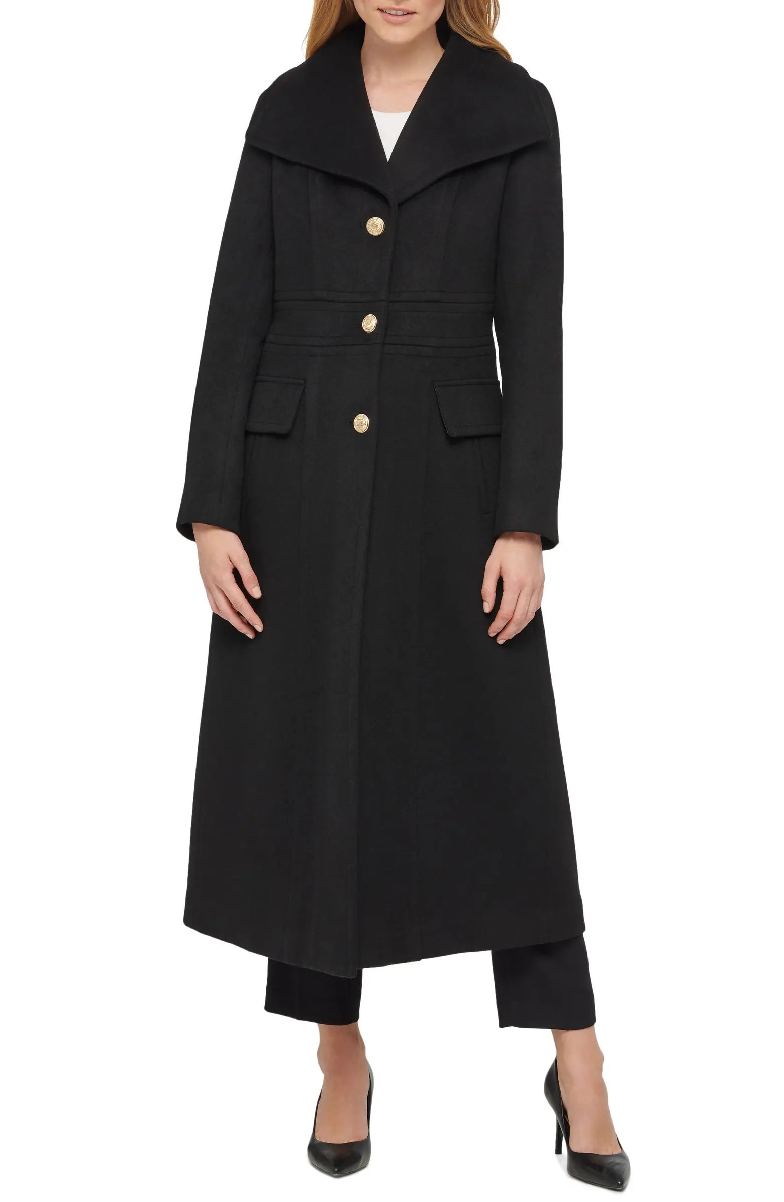 Karl Lagerfeld Paris Long Wool Blend Coat | Nordstrom | Nordstrom