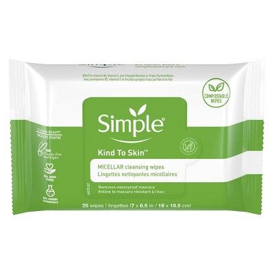 Unscented Simple Kind to Skin Micellar Makeup Remover Wipes - 25ct | Target
