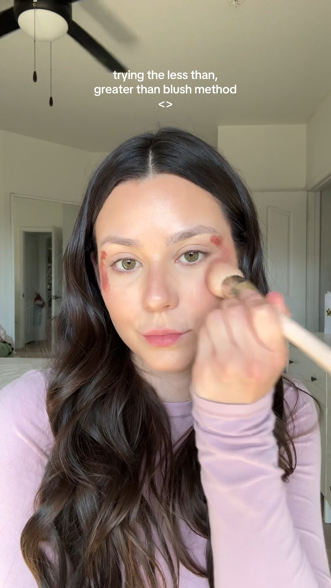 Less than greater than blush method 🩷🩷 #rhodeblush #makeup #blushh

#LTKBeauty