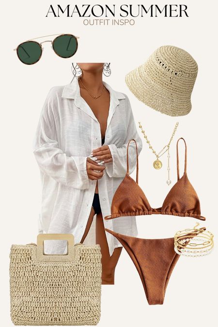 Amazon Summer outfit inspiration, amazon neutral beach outfit, amazon pool outfit, amazon beach outfit, neutral beach lion, neutral pool outfit