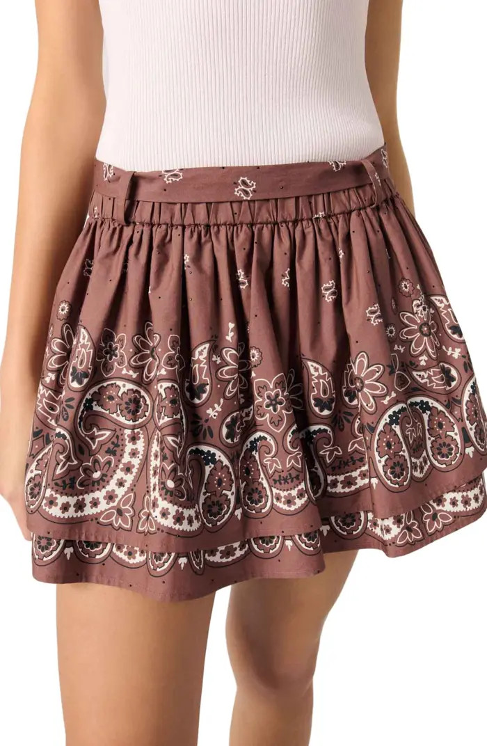 maje Print mini skirt with rhinestones | Nordstrom | Nordstrom