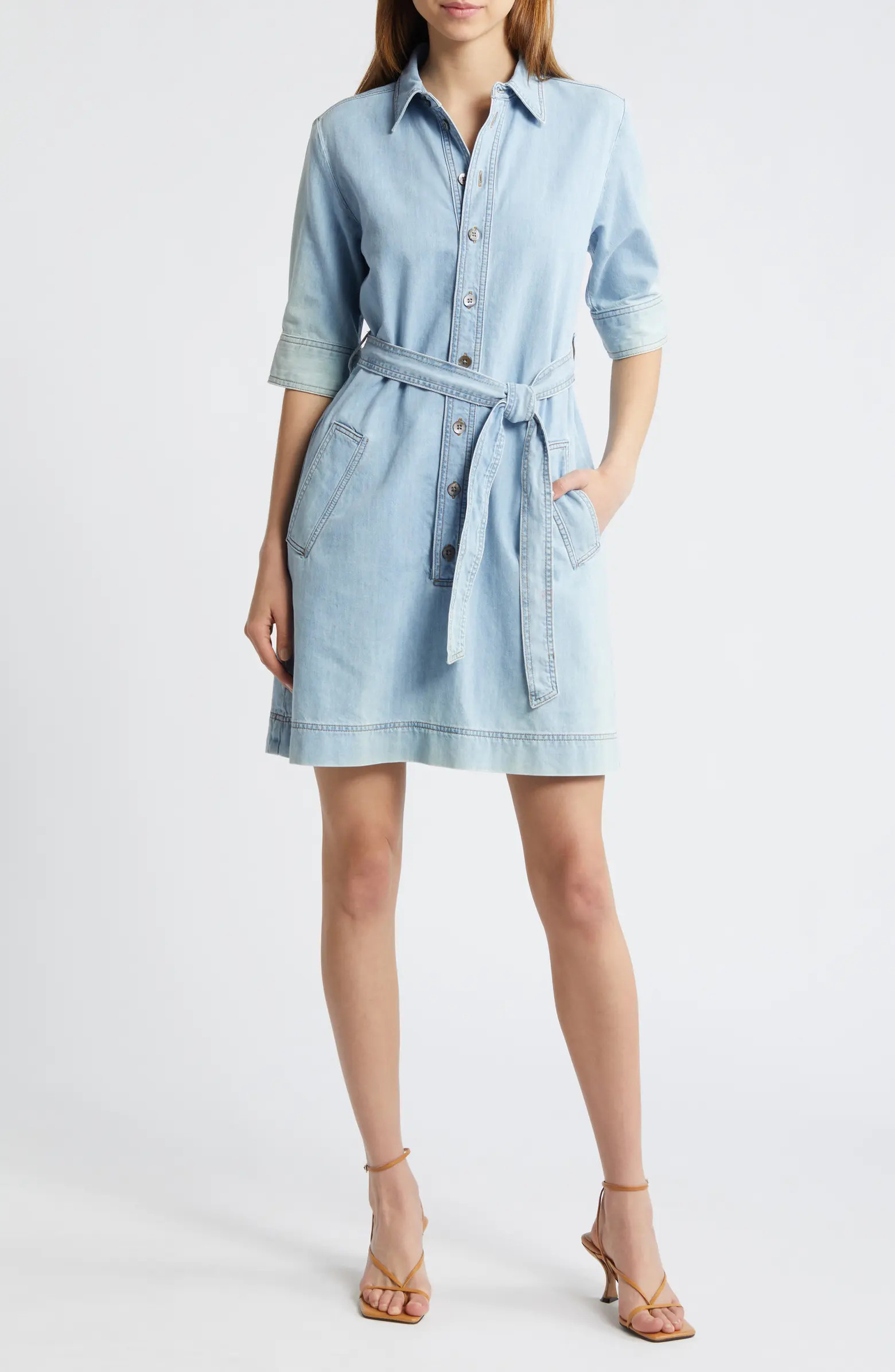 Tie Belt Denim Shirtdress | Nordstrom