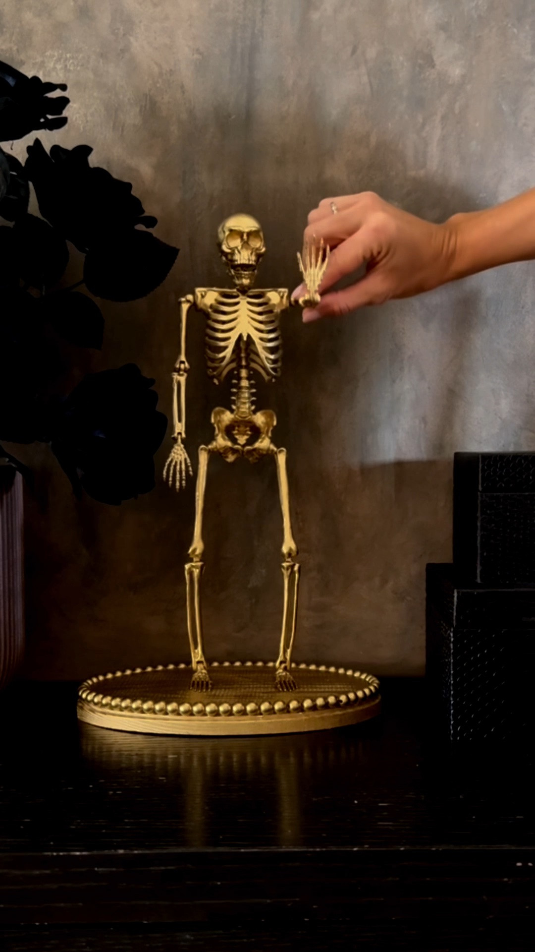Okay I’m obsessed with making Halloween a little cuter and little more chic. 💀🕸️😍  This skeleton painted gold is the perfect statement decor. 👏🏼

#LTKSeasonal #LTKHome #LTKSaleAlert