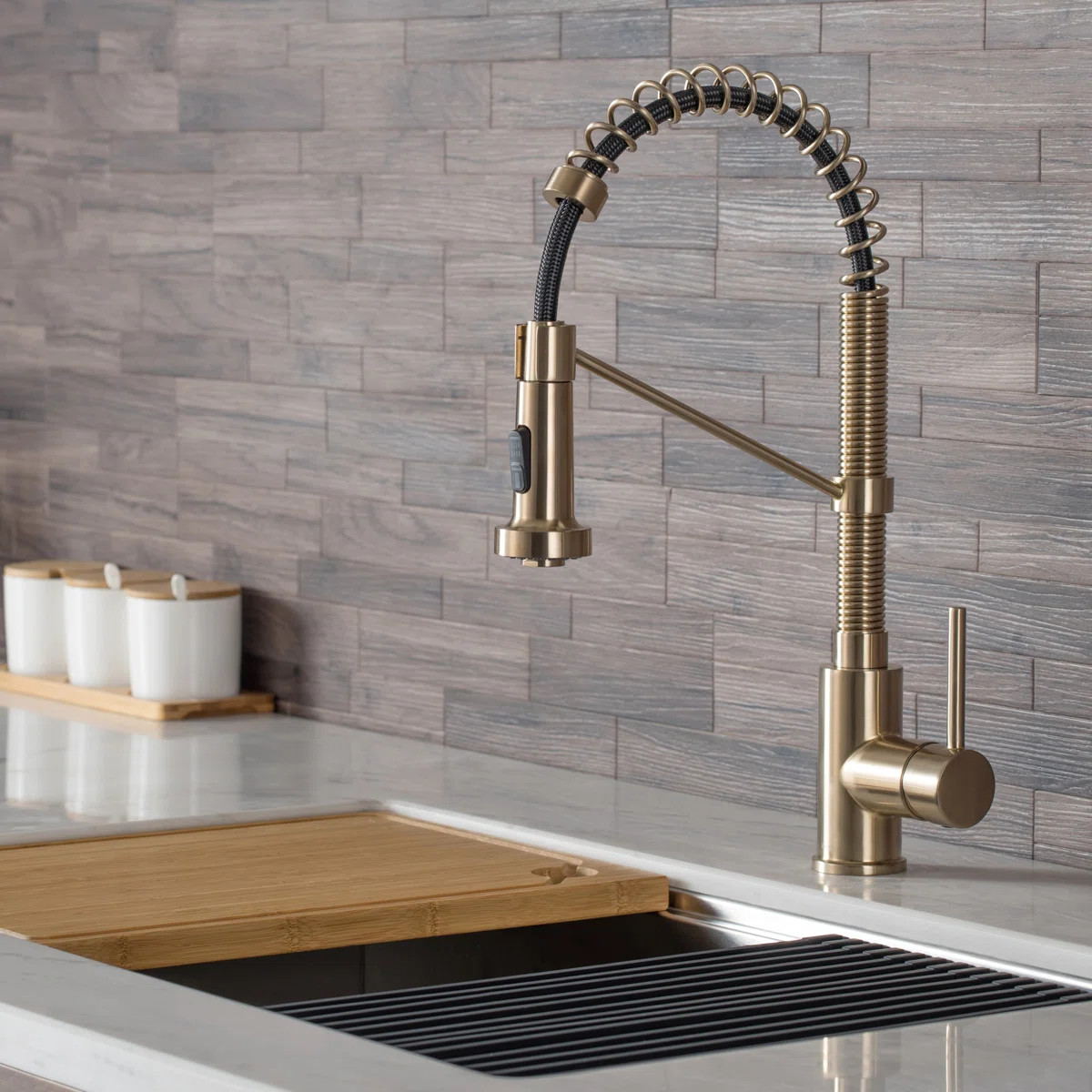 KRAUS Bolden Commercial Style 2-Function Single Handle Pull Down Kitchen Faucet KPF-1610BG | Wayfair North America