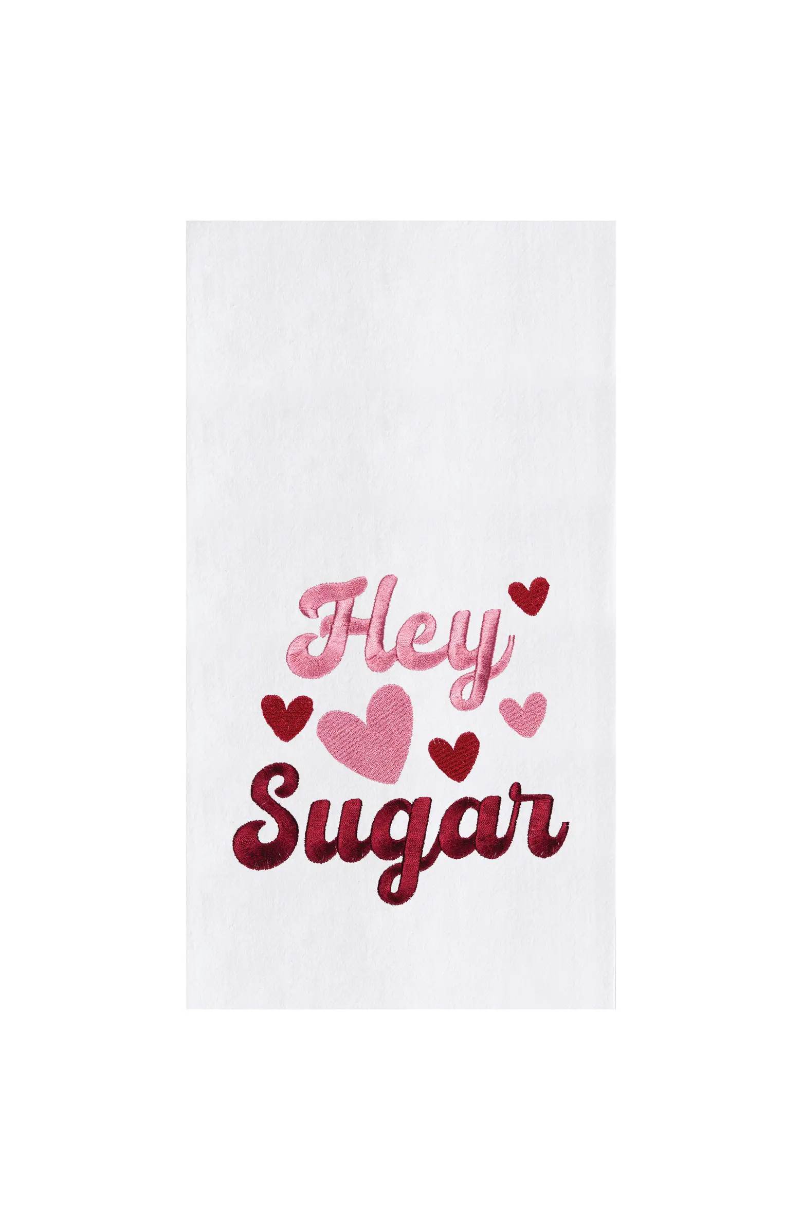 "Hey Sugar" Embroidered 100% Cotton Flour Sack Valentine's Day Dishtowel | Nordstrom