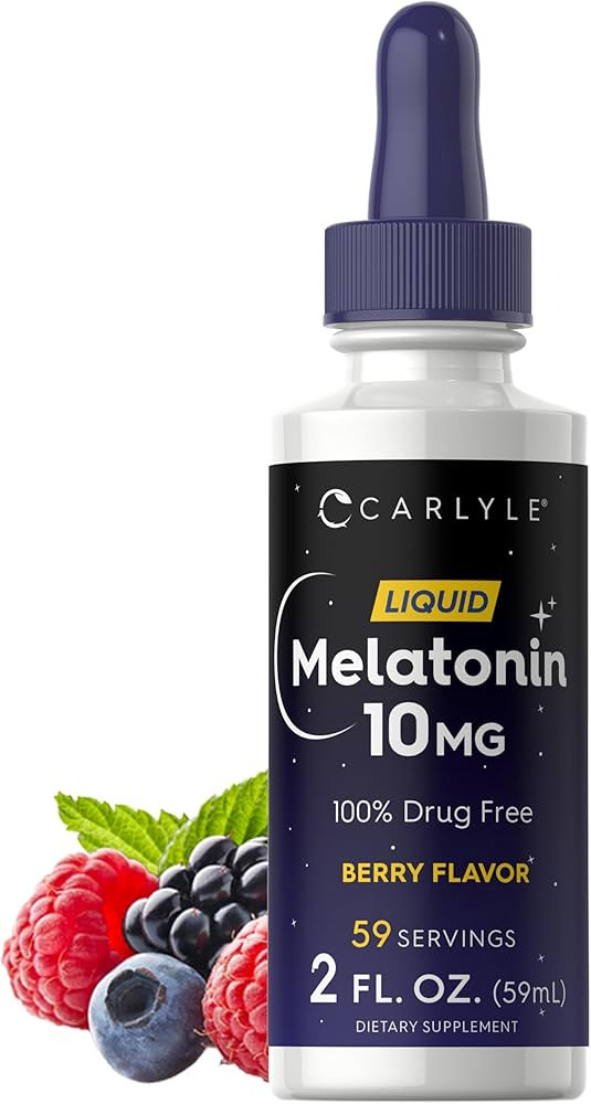 Carlyle Melatonin 10mg | 2 fl oz Liquid Drops | Berry Flavor | for Adults | Non-GMO, Vegetarian S... | Amazon (US)