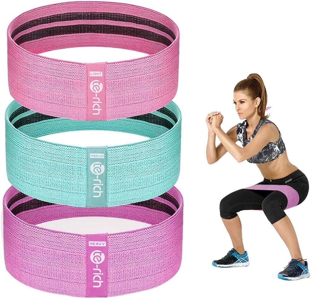 Resistance Bands, Fabric Workout Bands for Women & Men, Cloth Booty Resistance Loop Bands, Thick ... | Amazon (US)
