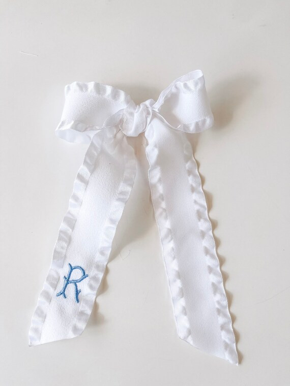 Girl’s Monogrammed Bows | Monogram Hair Bow | Initial Monogram Hair Bow | Girls Hair Accessorie... | Etsy (US)